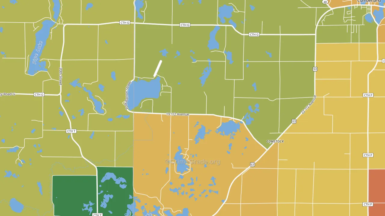 Comstock, WI Map of Murder Rates