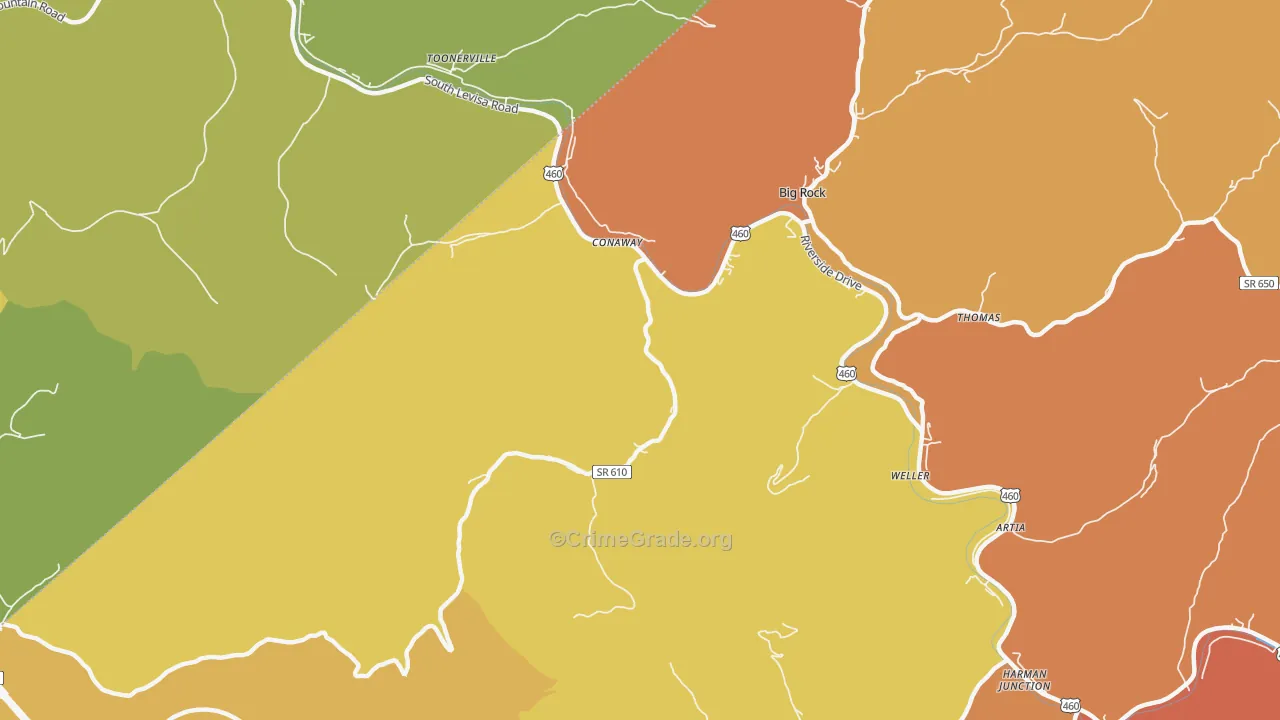Conaway, VA Map of Murder Rates