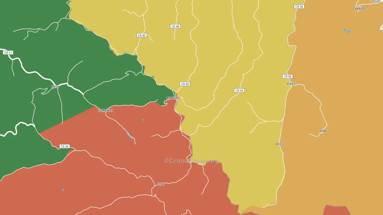 Conaway, WV Map of Murder Rates