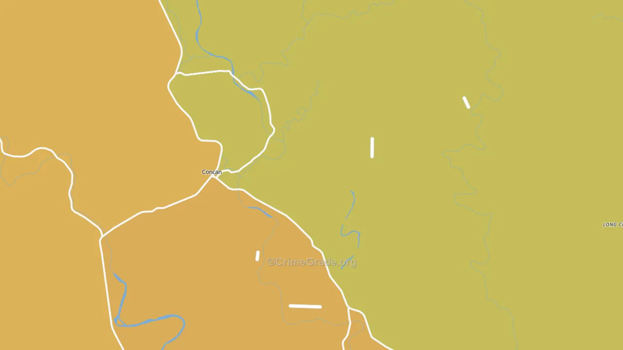 Concan, TX Map of Murder Rates
