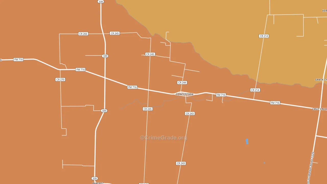 Concepcion, TX Map of Murder Rates