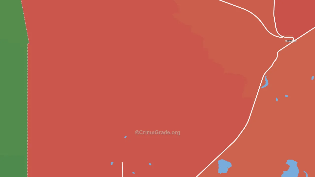 Concho, AZ Map of Murder Rates