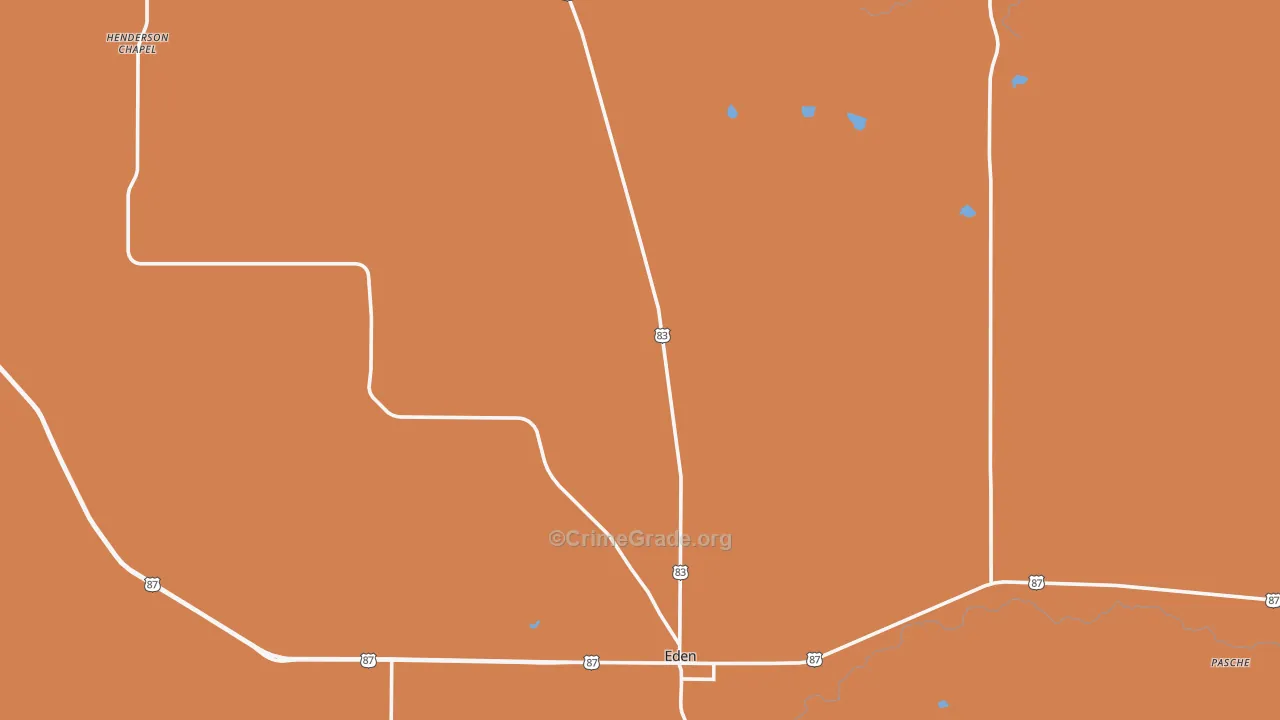 Concho County, TX Map of Murder Rates