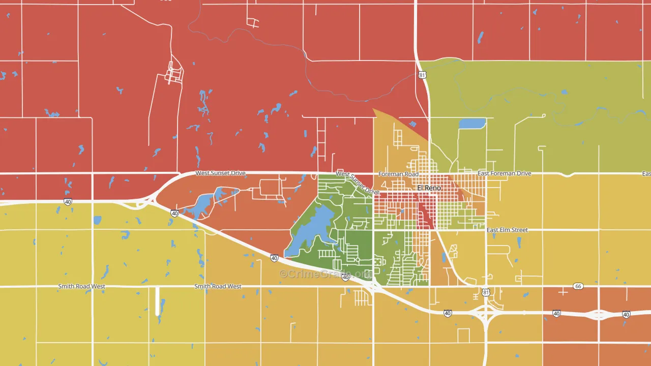 Concho, OK Map of Murder Rates