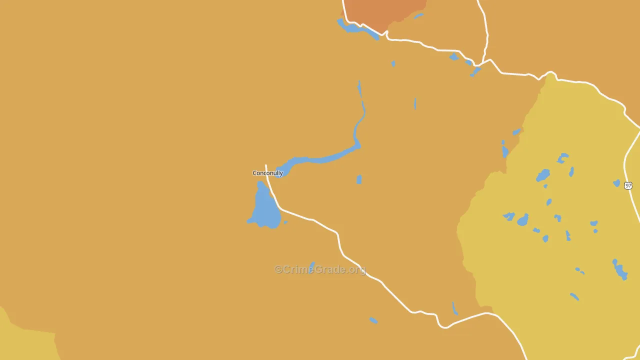 Conconully, WA Map of Murder Rates