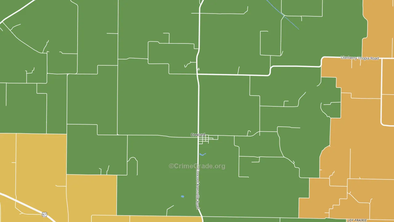 Concord, IL Map of Murder Rates