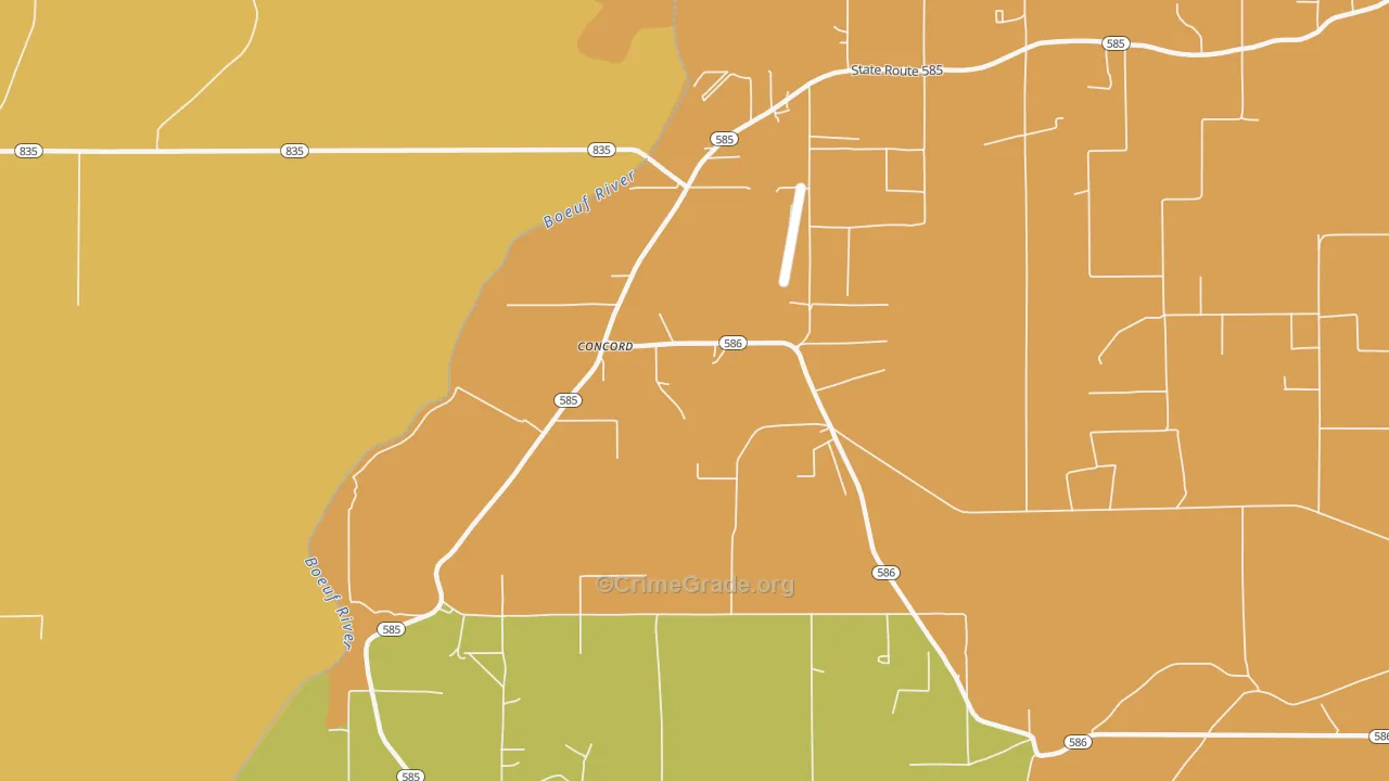 Concord, LA Map of Murder Rates