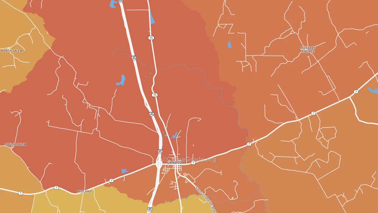 Concord, TX Map of Murder Rates