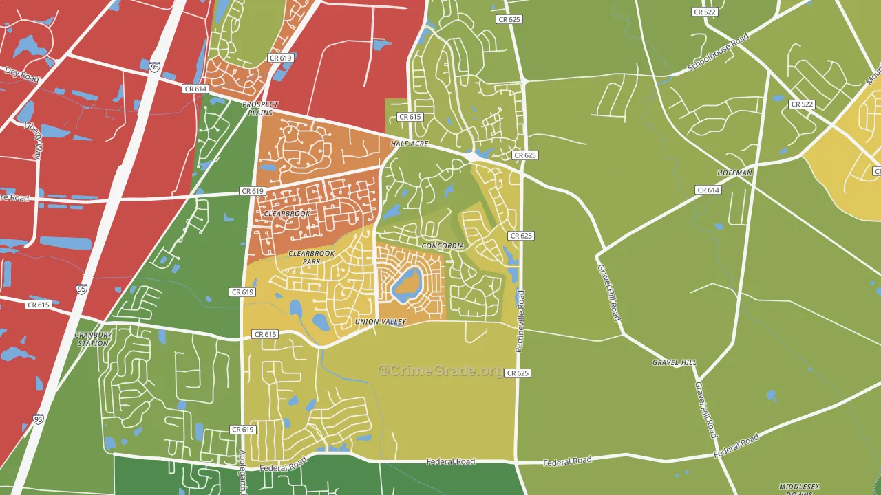 Concordia, NJ Map of Murder Rates