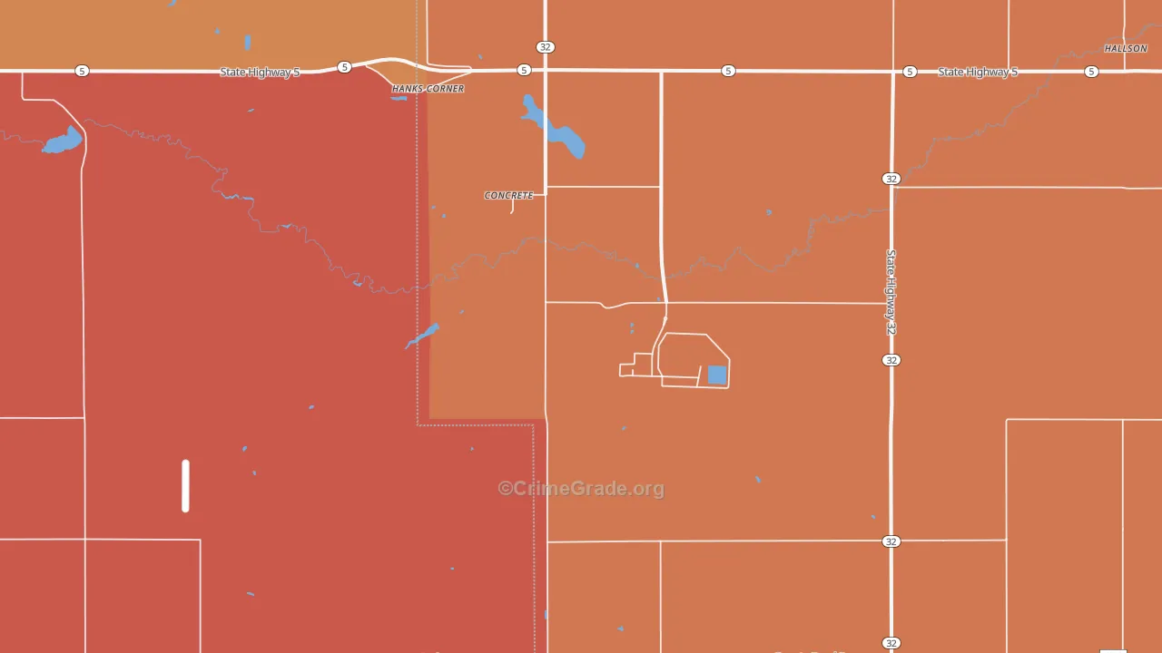 Concrete, ND Map of Murder Rates