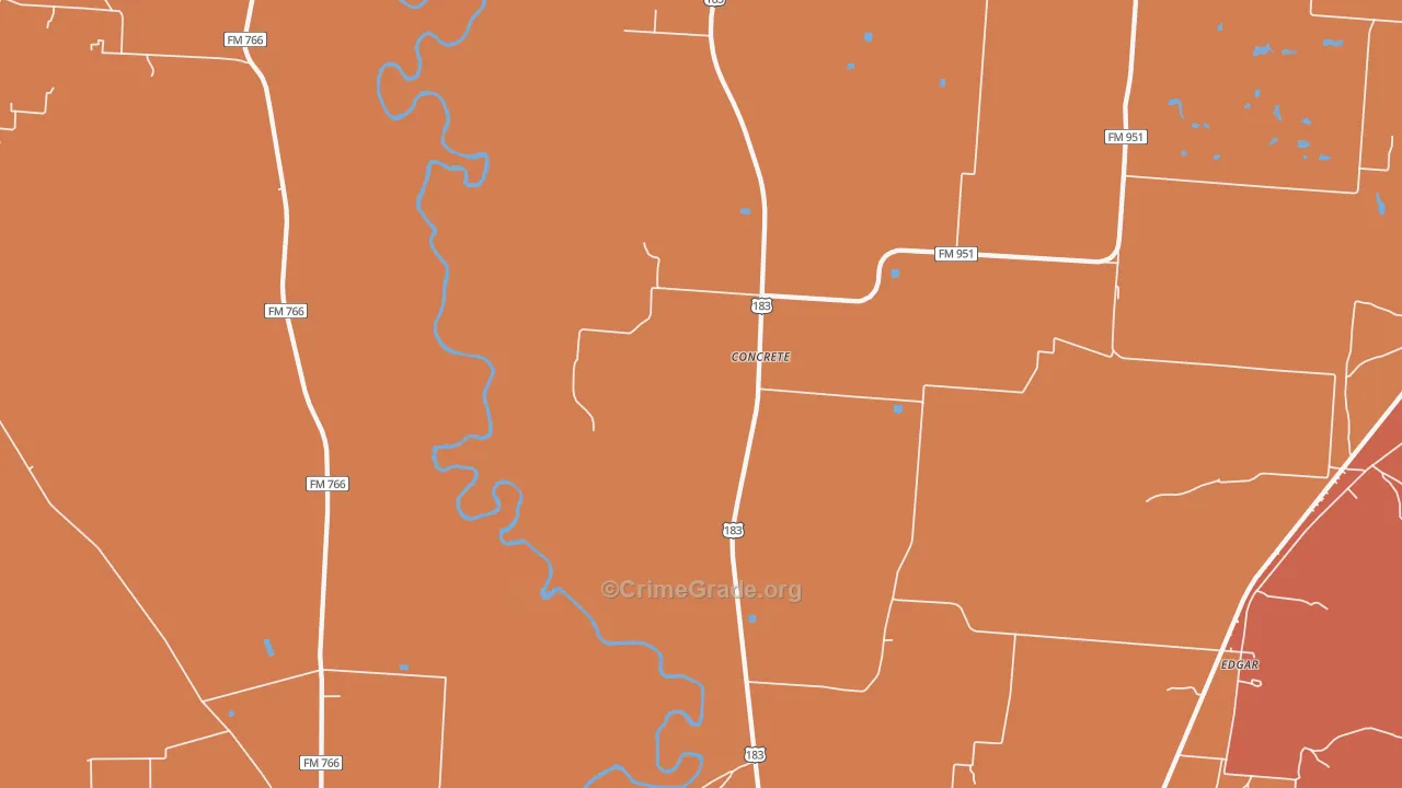 Concrete, TX Map of Murder Rates