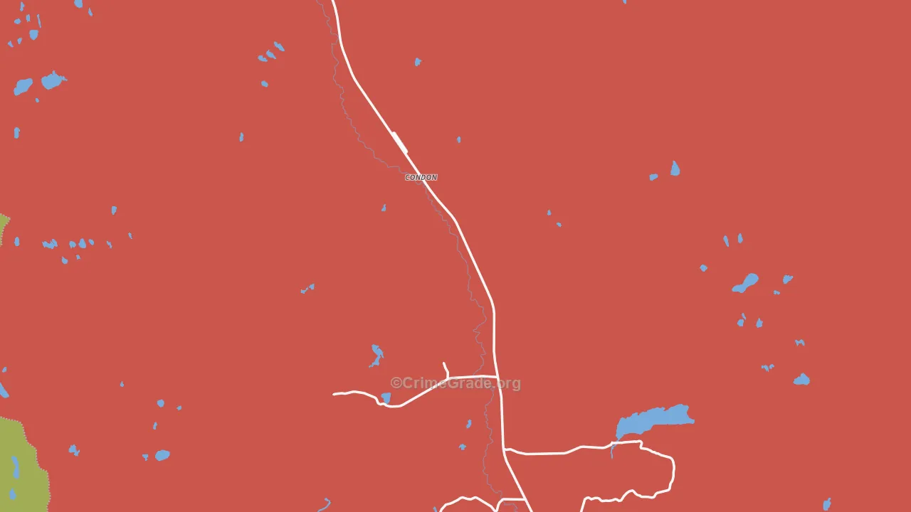 Condon, MT Map of Murder Rates