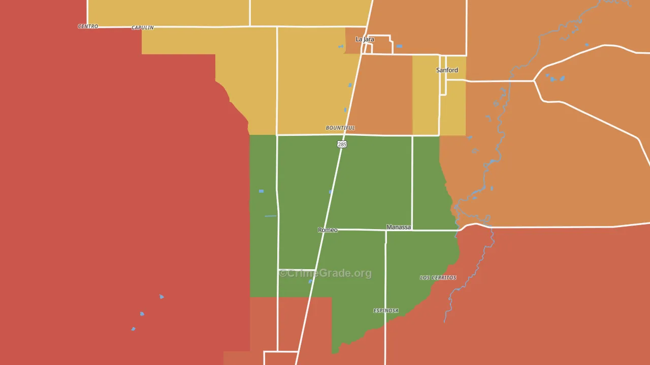 Conejos County, CO Map of Murder Rates