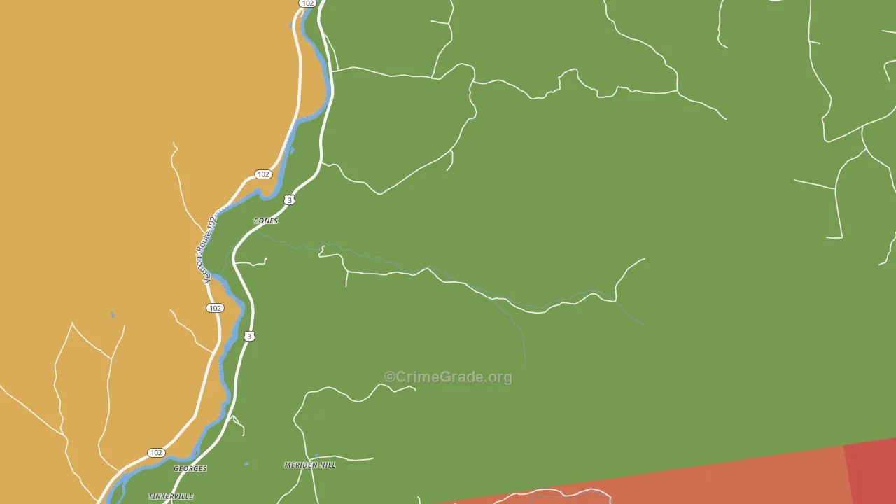 Cones, NH Map of Murder Rates