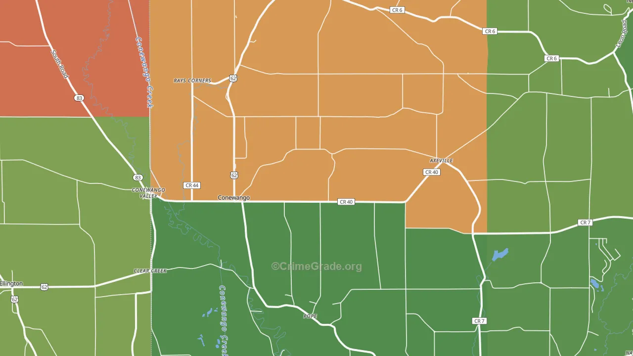 Conewango Valley, NY Map of Murder Rates