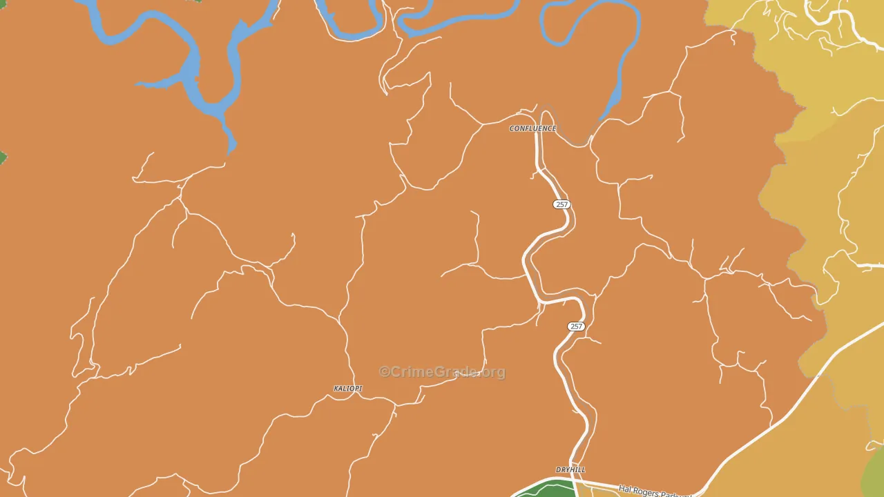 Confluence, KY Map of Murder Rates