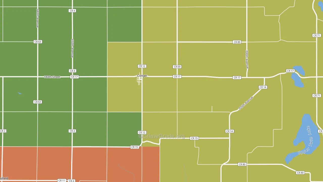 Conger, MN Map of Murder Rates