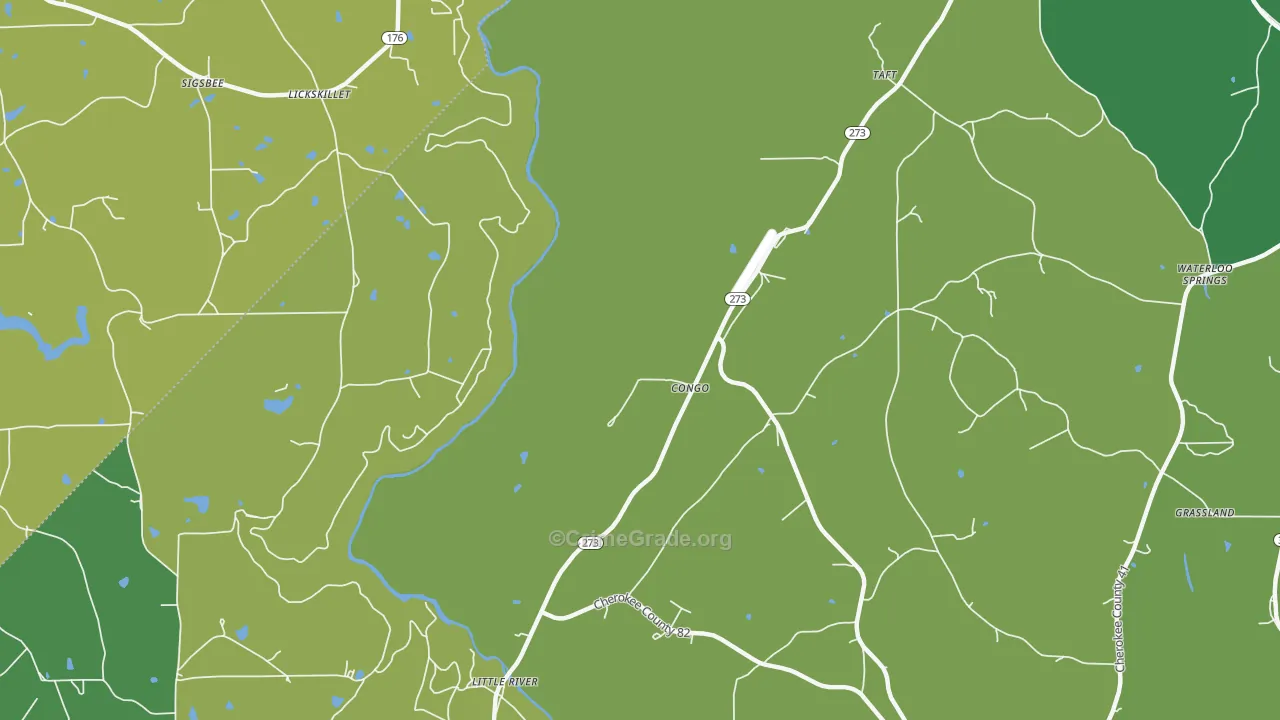 Congo, AL Map of Murder Rates