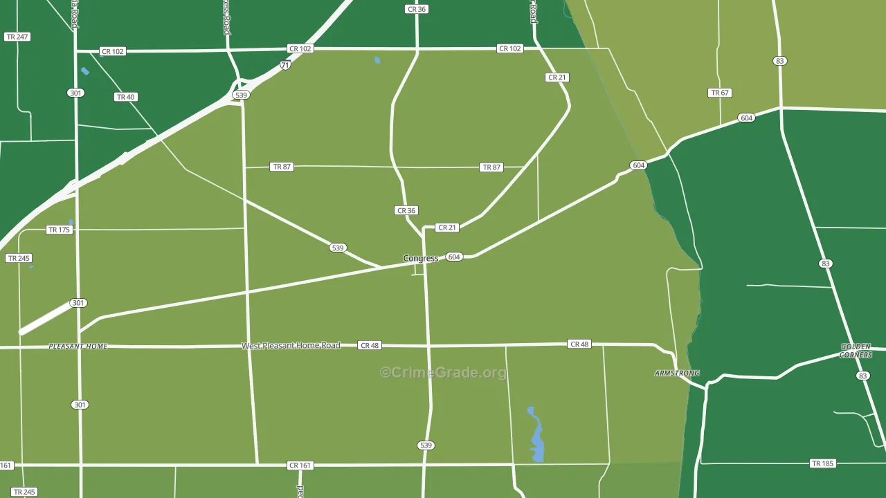 Congress, OH Map of Murder Rates