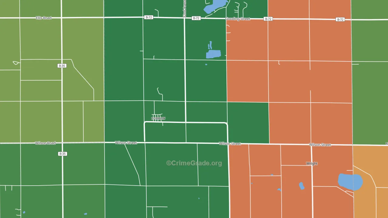 Conklin, MI Map of Murder Rates