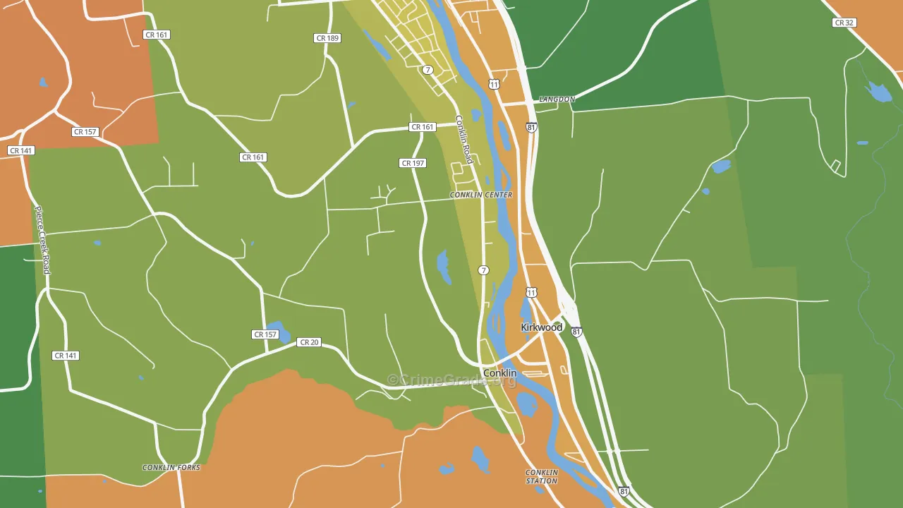 Conklin, NY Map of Murder Rates