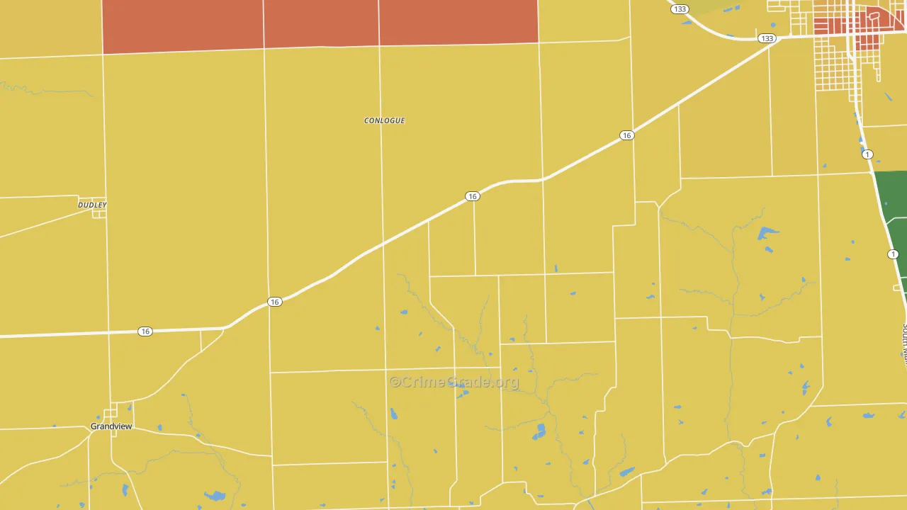Conlogue, IL Map of Murder Rates