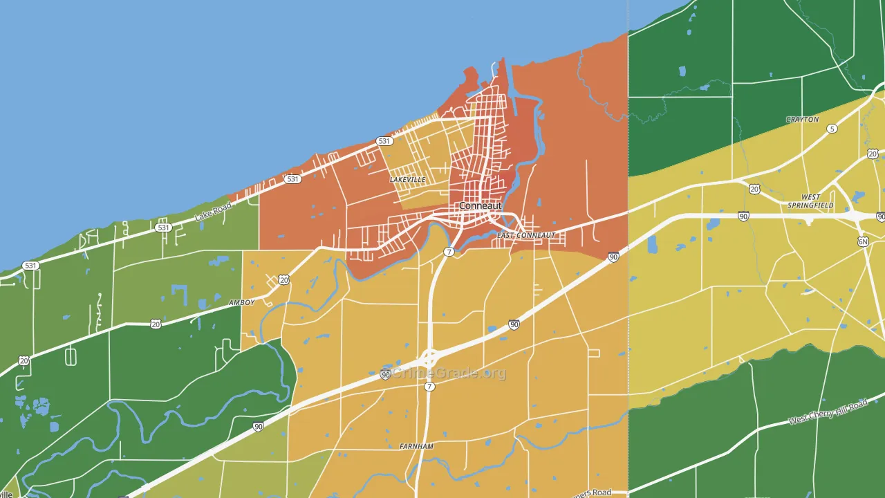 Conneaut, OH Map of Murder Rates