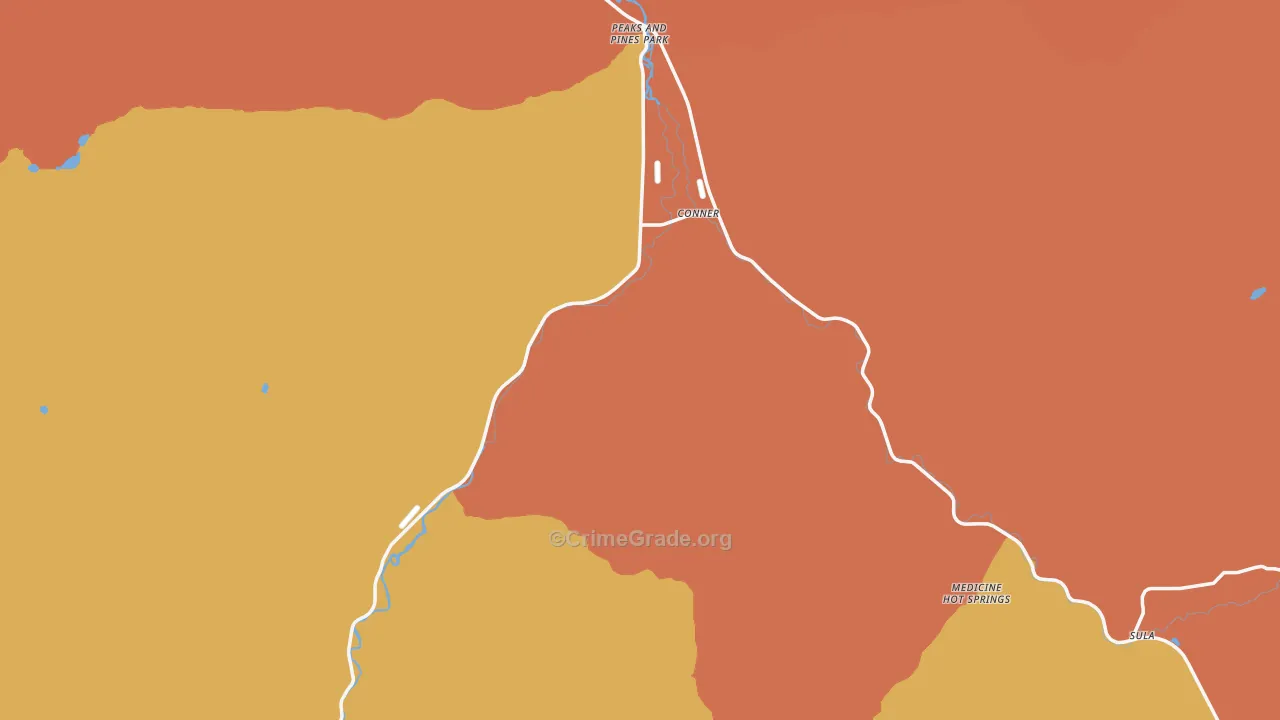 Conner, MT Map of Murder Rates