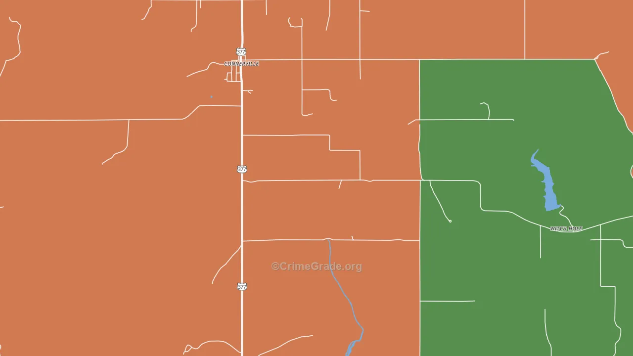 Connerville, OK Map of Murder Rates