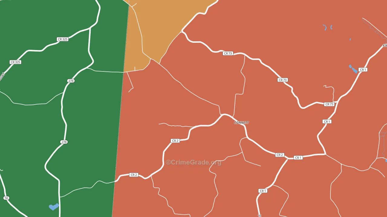 Connett, OH Map of Murder Rates