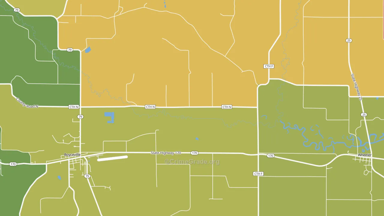 Connorsville, WI Map of Murder Rates