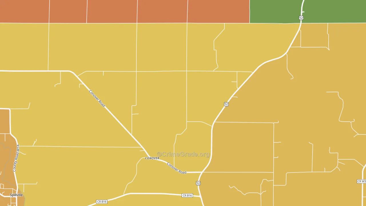 Conover, IA Map of Murder Rates