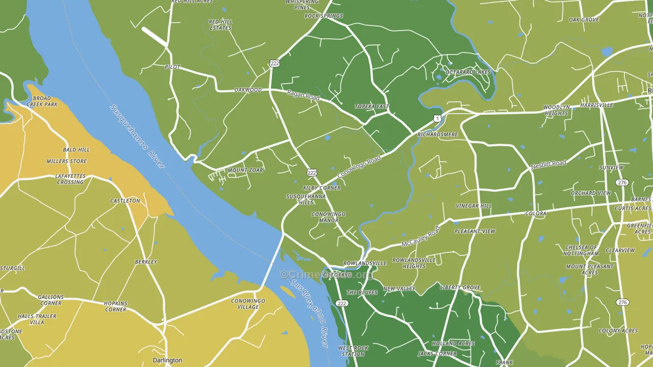Conowingo, MD Map of Murder Rates