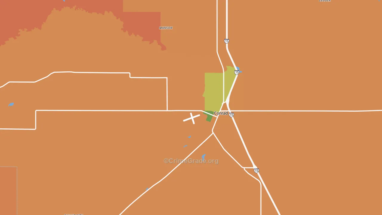 Conrad, MT Map of Murder Rates