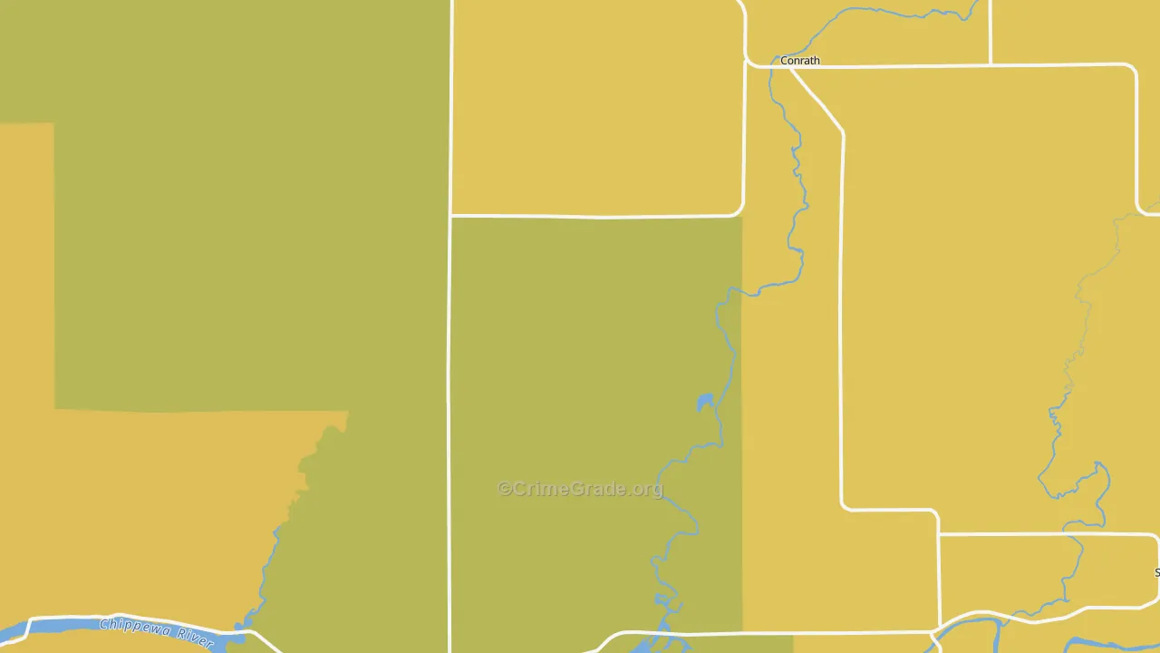 Conrath, WI Map of Murder Rates