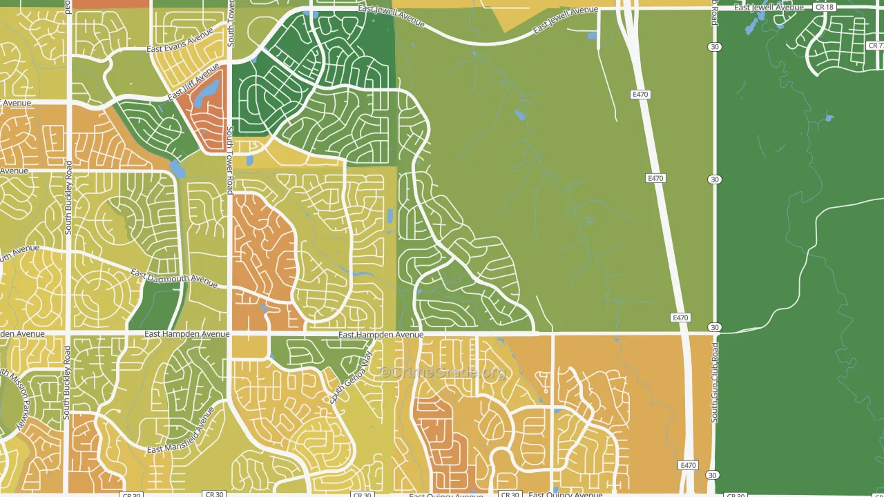 Conservatory, Aurora, CO Map of Murder Rates