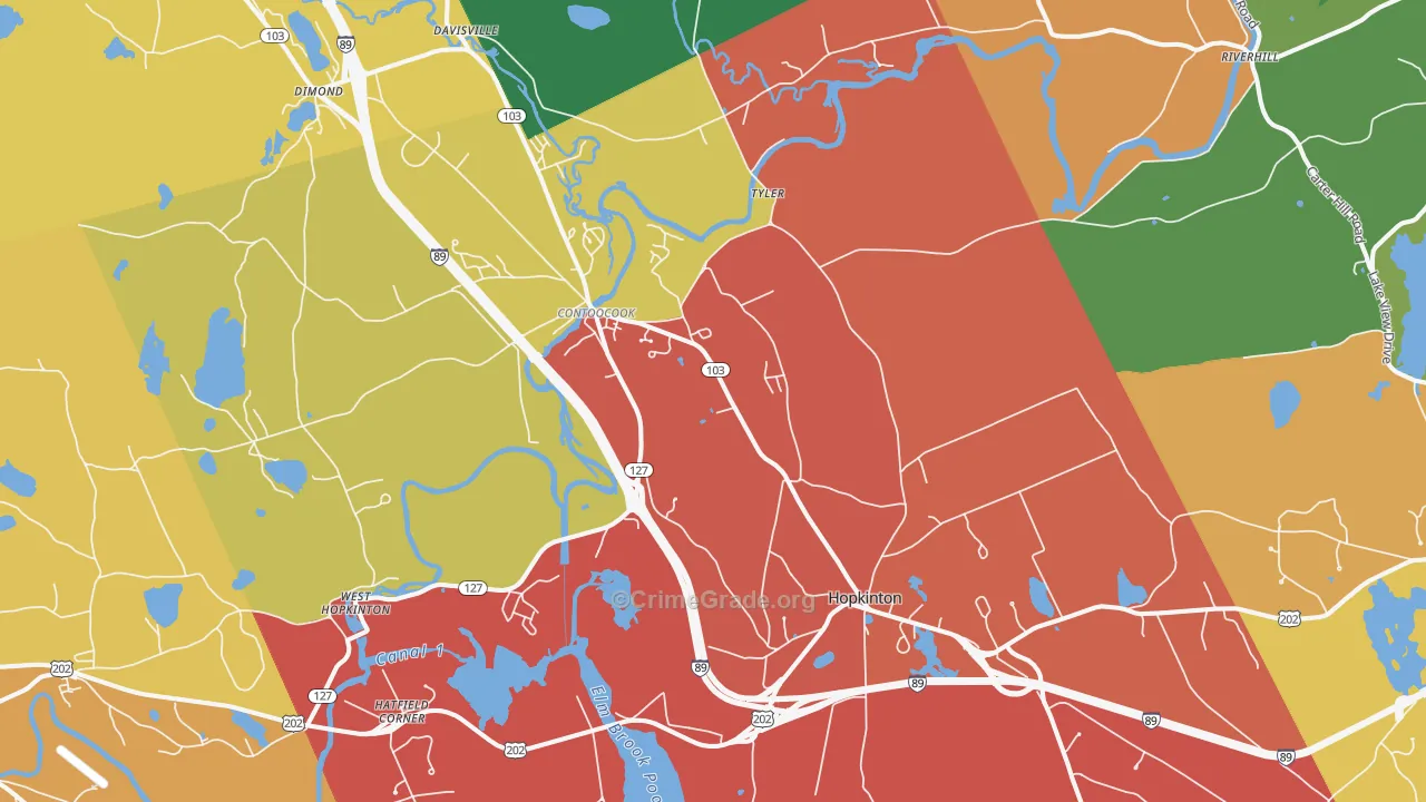Contoocook, NH Map of Murder Rates