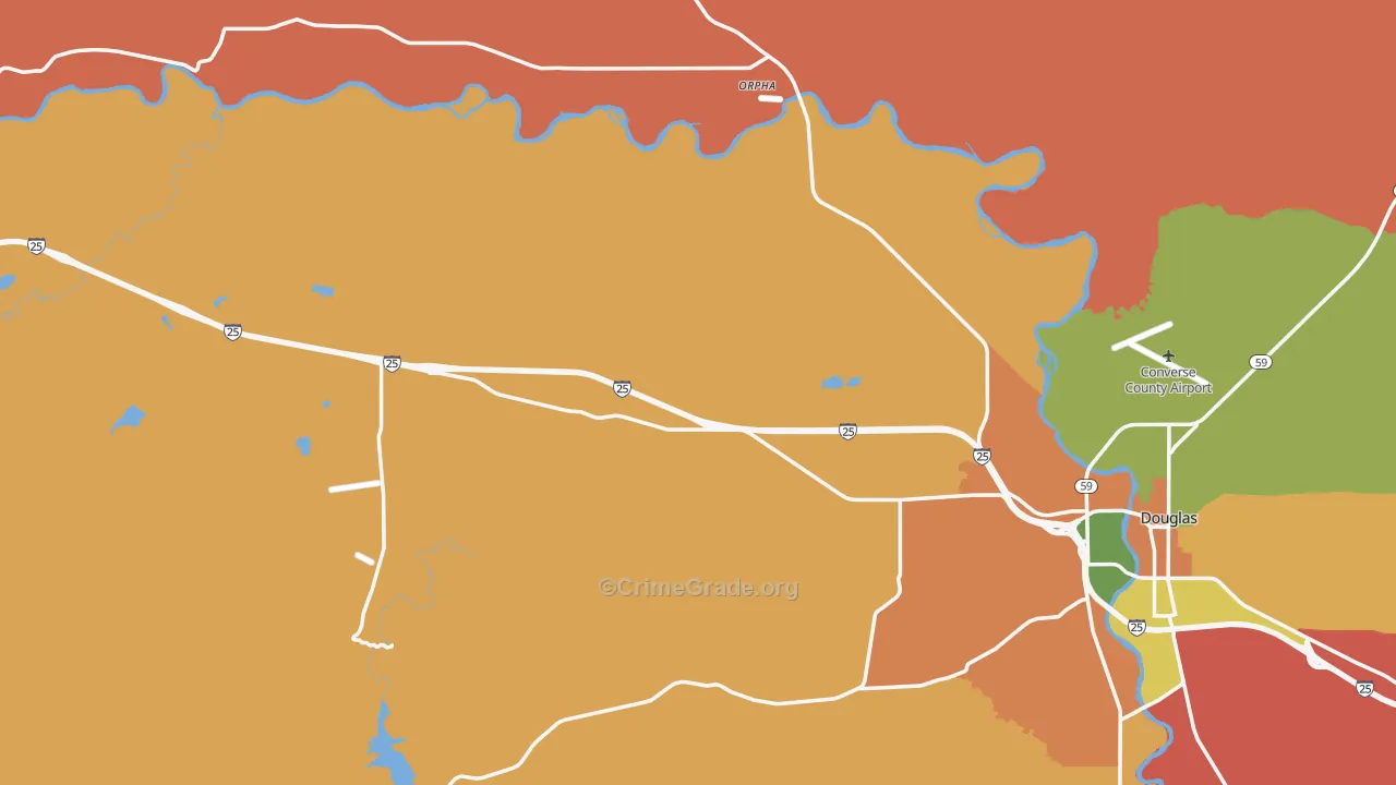 Converse County, WY Map of Murder Rates