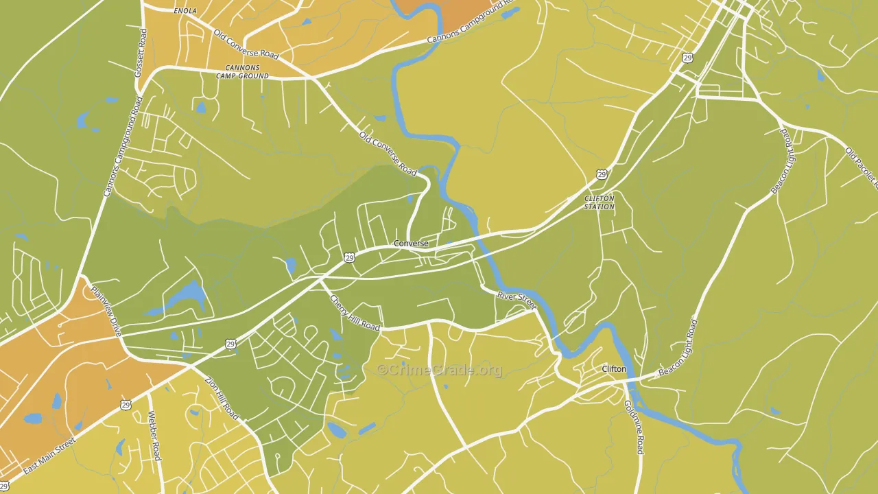 Converse, SC Map of Murder Rates