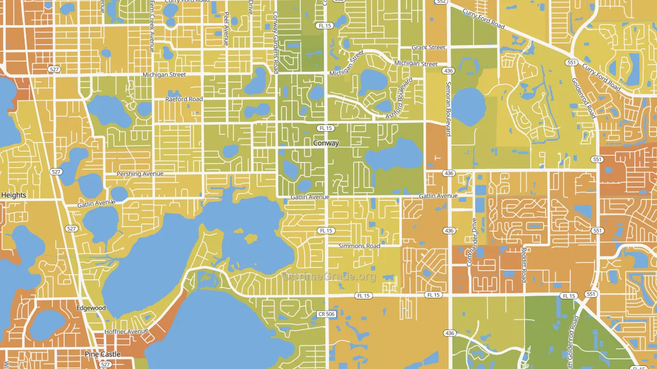 Conway, FL Map of Murder Rates