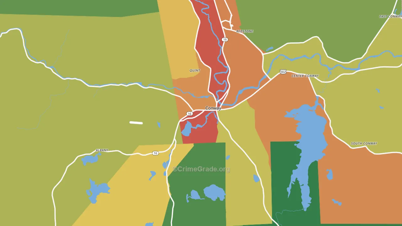 Conway, NH Map of Murder Rates