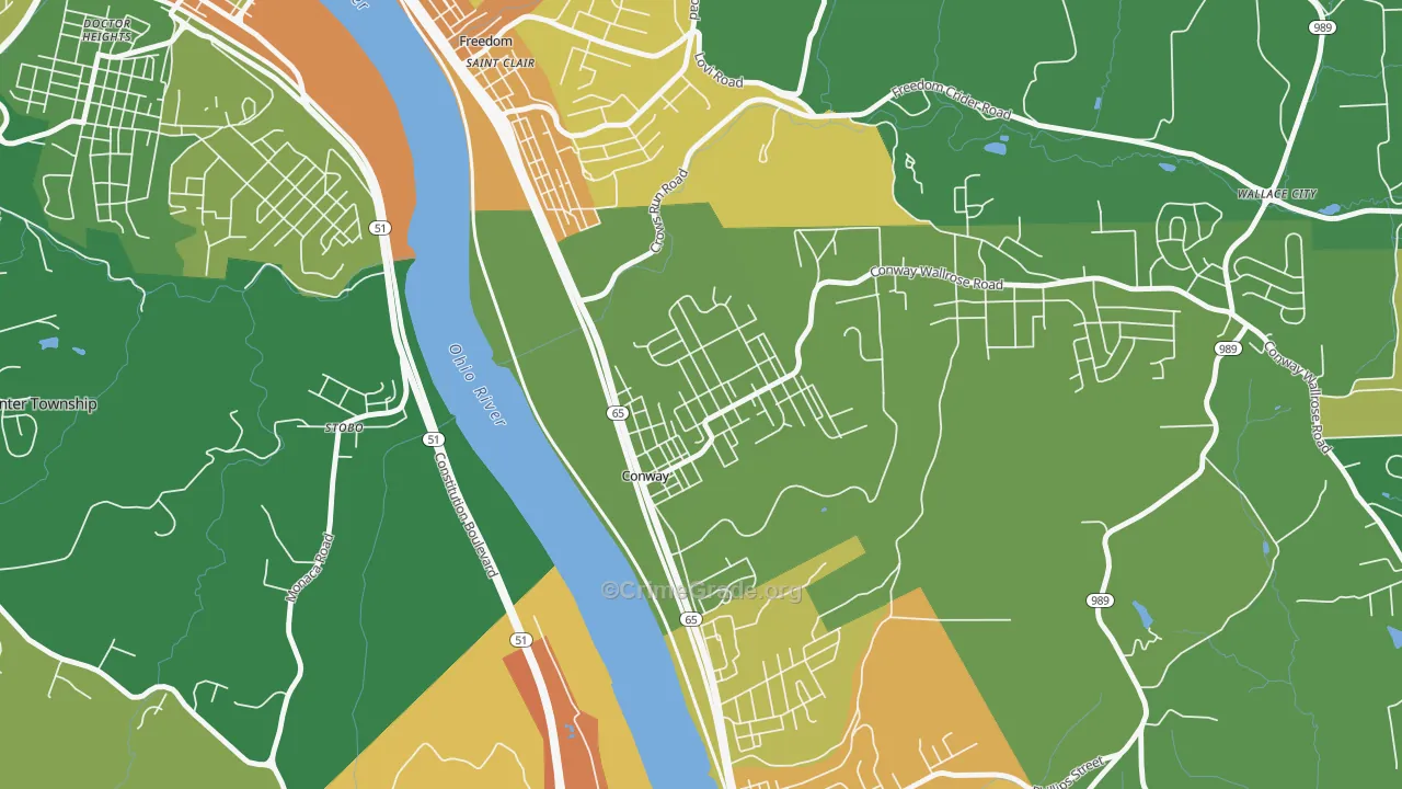 Conway, PA Map of Murder Rates