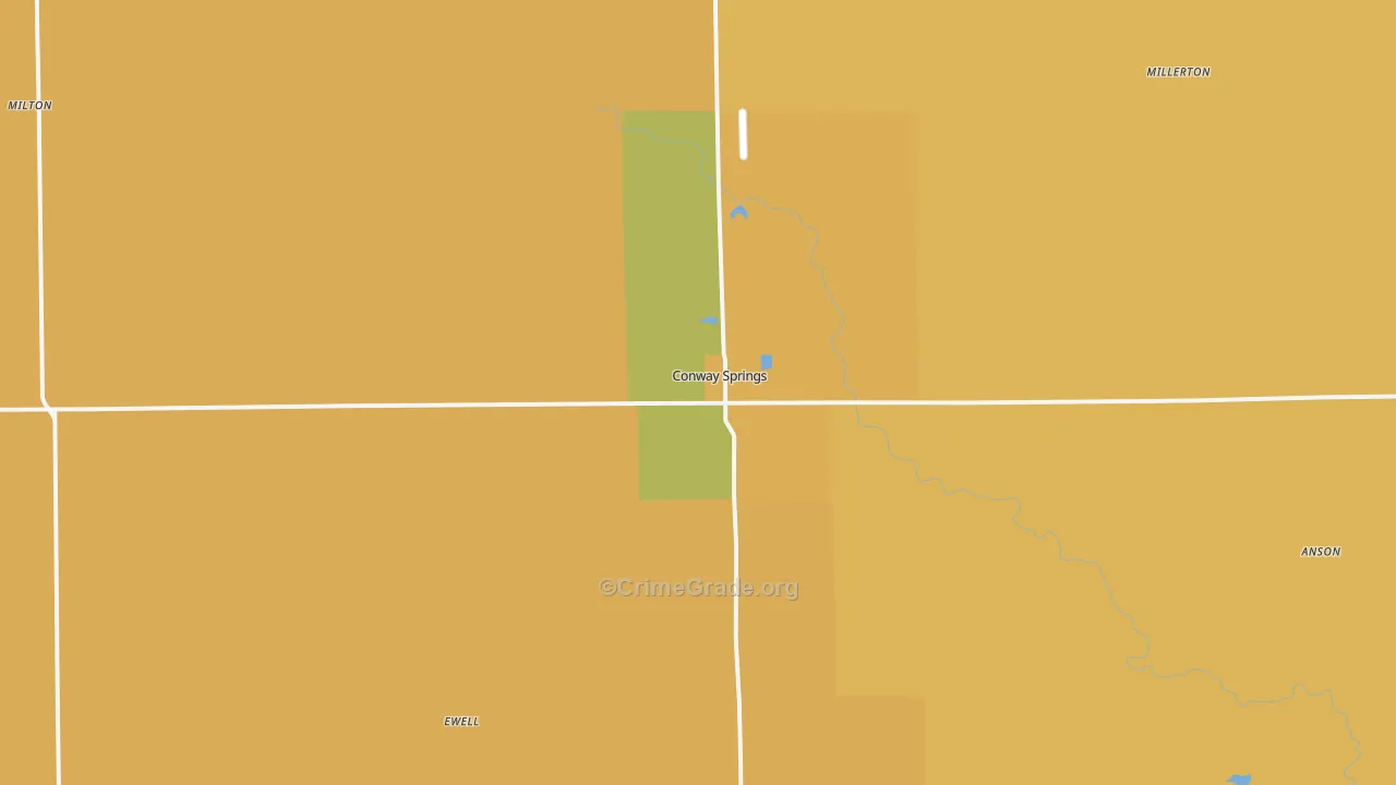 Conway Springs, KS Map of Murder Rates