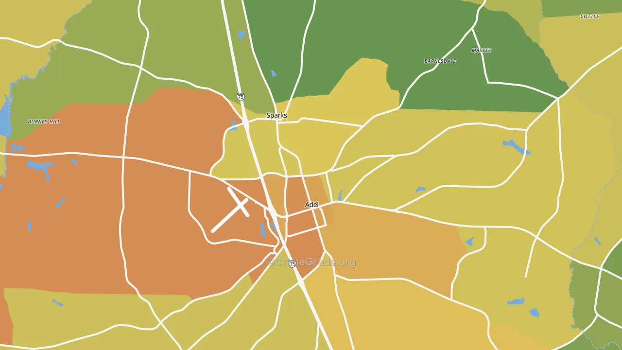 Cook County, GA Map of Murder Rates