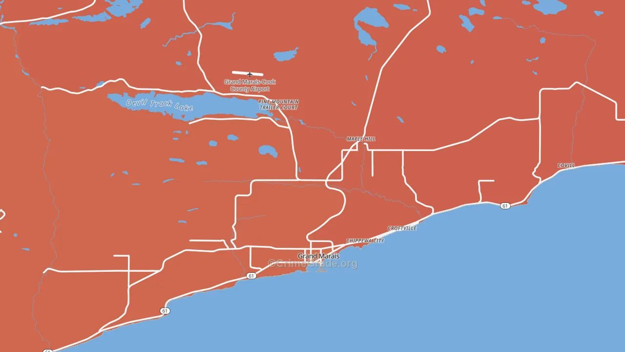 Cook County, MN Map of Murder Rates