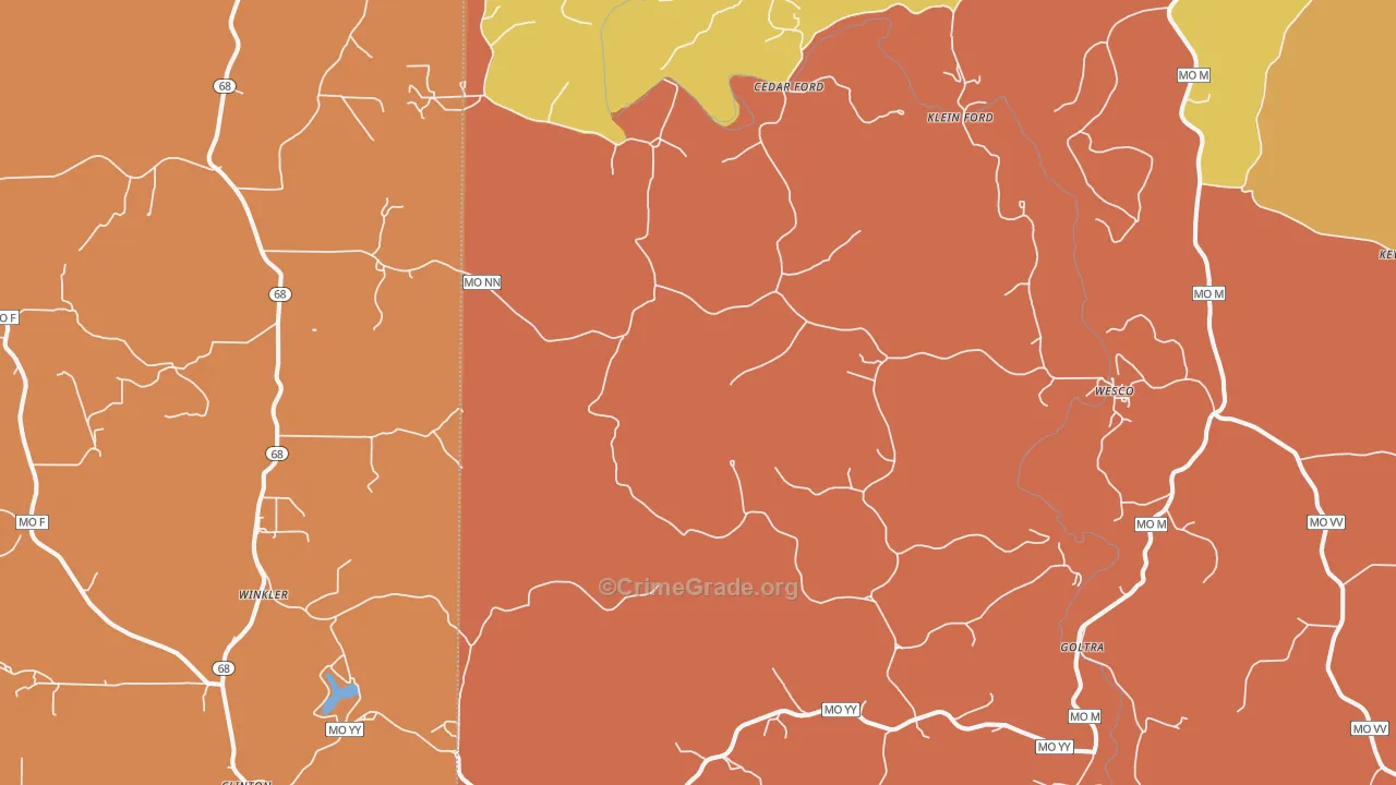 Cook Station, MO Map of Murder Rates