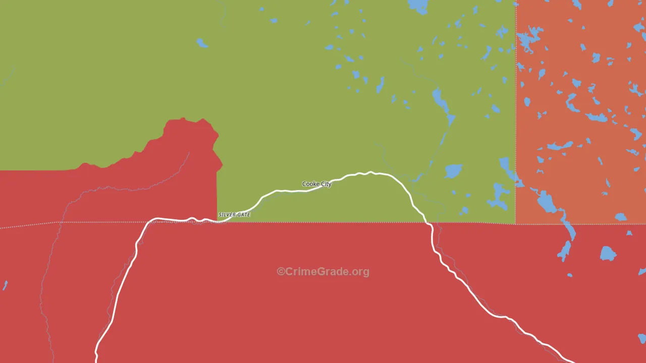 Cooke City, MT Map of Murder Rates