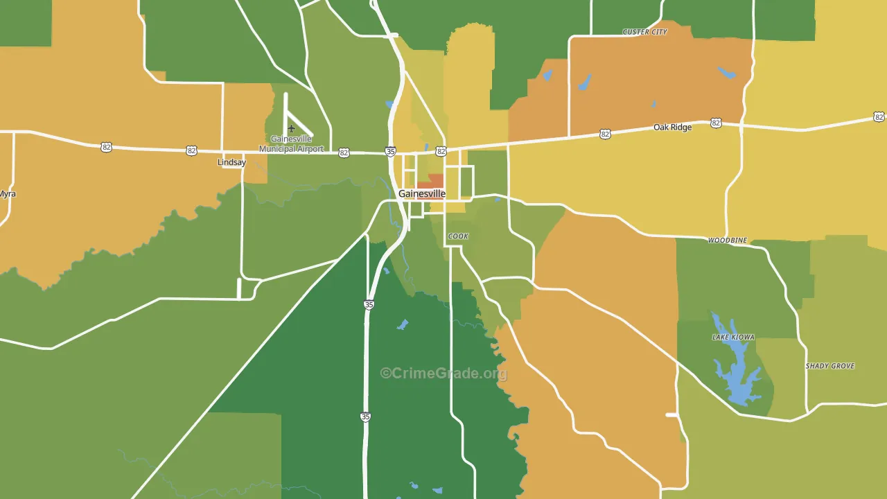 Cooke County, TX Map of Murder Rates