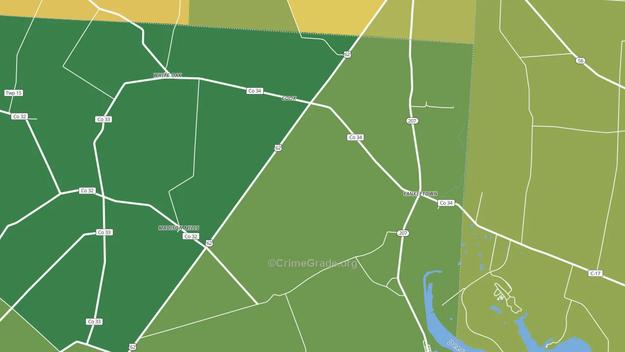 Cooks, OH Map of Murder Rates