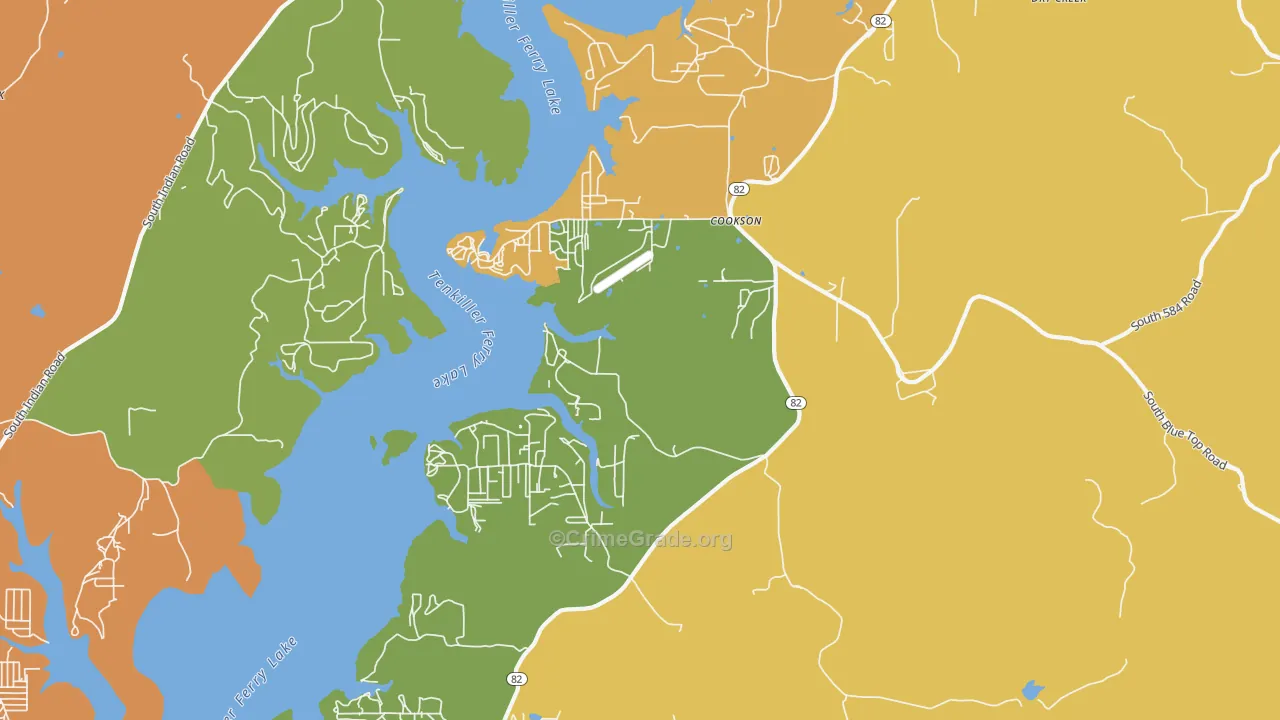 Cookson, OK Map of Murder Rates